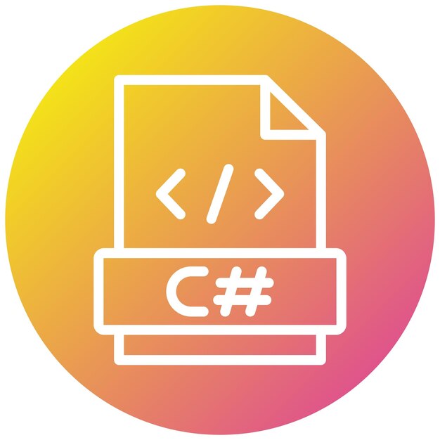 C sharp Vector Icon Design Illustration