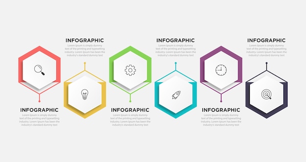 Các biểu tượng infographic dòng thời gian trực quan hóa dữ liệu kinh doanh được thiết kế cho mẫu nền trừu tượng