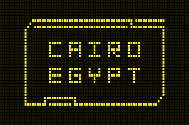 Cairo Egypt city names in a modern frame hud technology digital