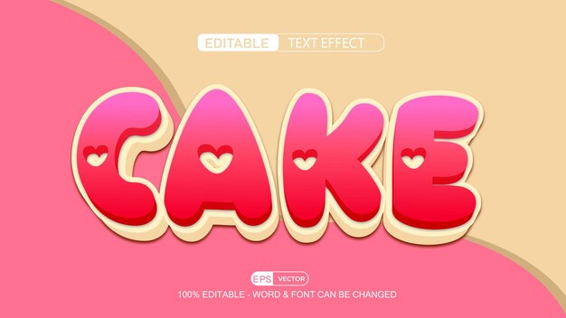 Cake 3d Editable Text Effect EPS Vector Style
