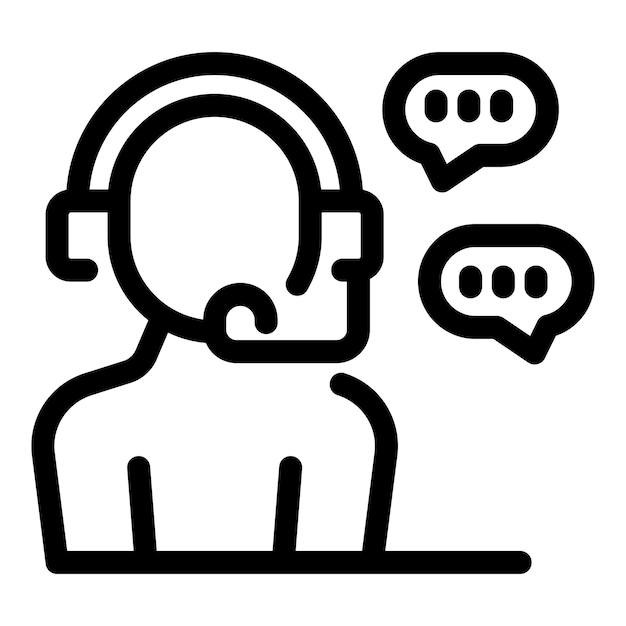 Call center operator wearing headset and speaking with customer service