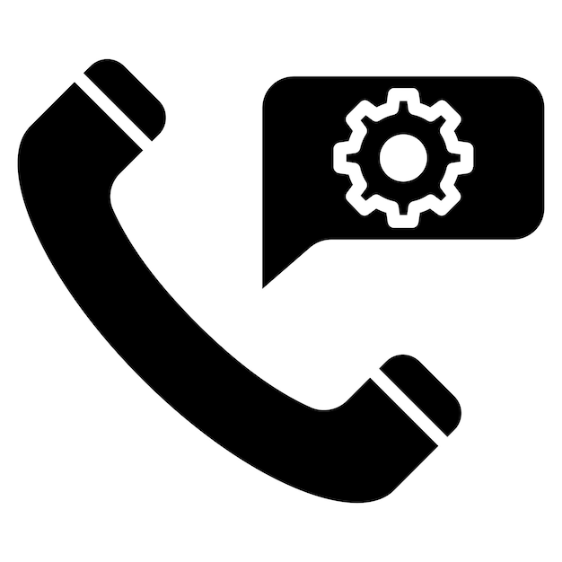 Call Management Glyph Solid Black Illustration