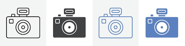 camera icon vector set use for web