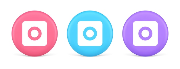 Camera photo video shooting button multimedia content creation web application 3d icon