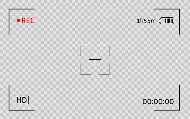 Camera viewfinder frame display snapshot digital video record screen filn rec camcoder template