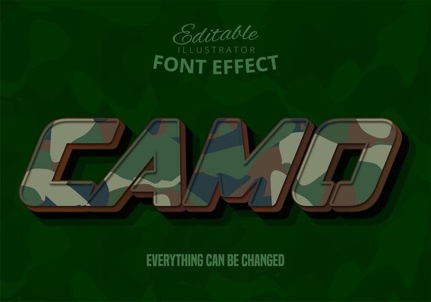 camo text, editable text effect