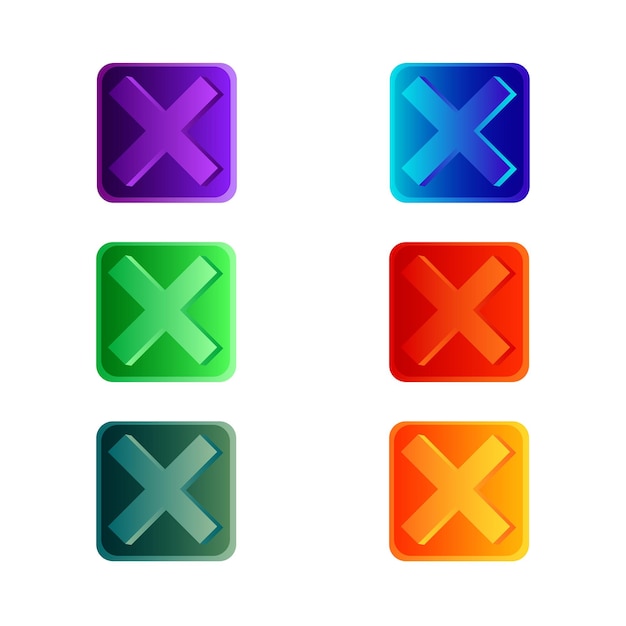 Cancel set icon 3d