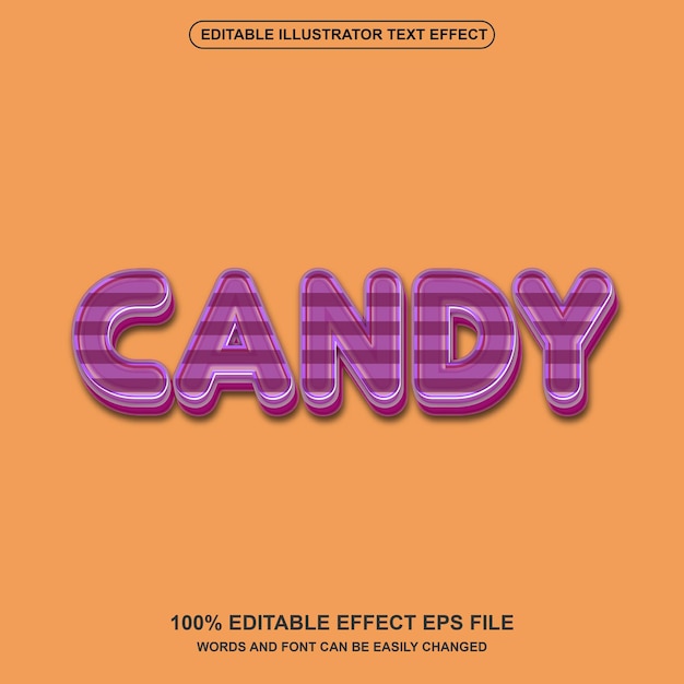 Candy editable text effect vector