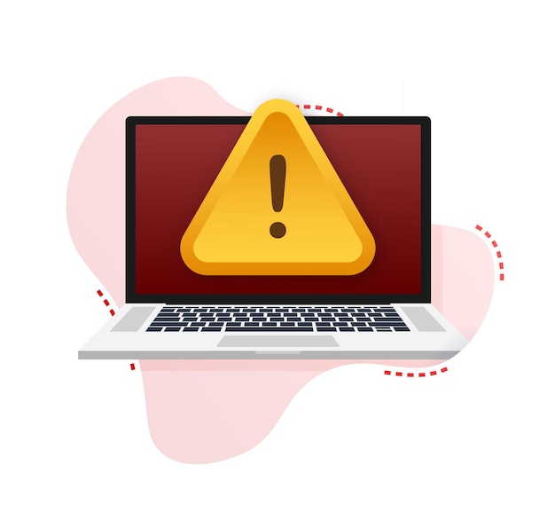 Cảnh báo lừa đảo. Tấn công hacker và bảo mật web. An ninh mạng và internet. Minh họa vector.