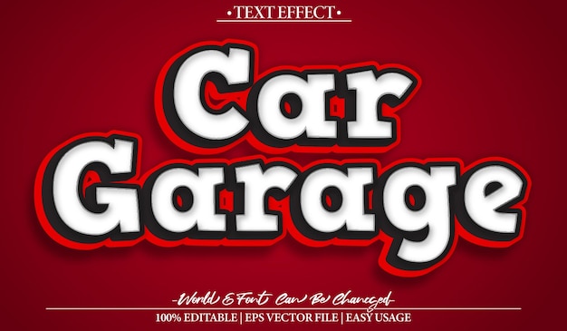 car garage vector text effect editable alphabet vintage nostalgic workshop car