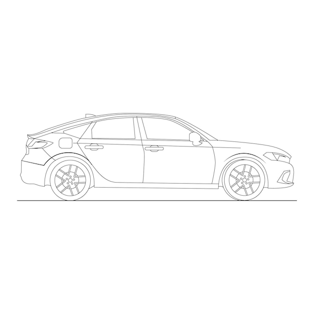 Car Line Art 11