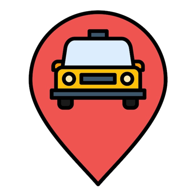 Car Location Flat Illustration