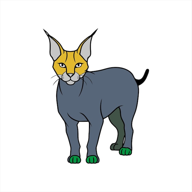 Caracal cat graphics vector file