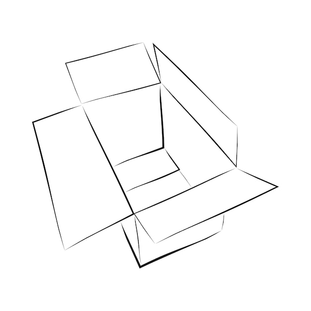 cardboard simple hand draw sketch doodle vector white