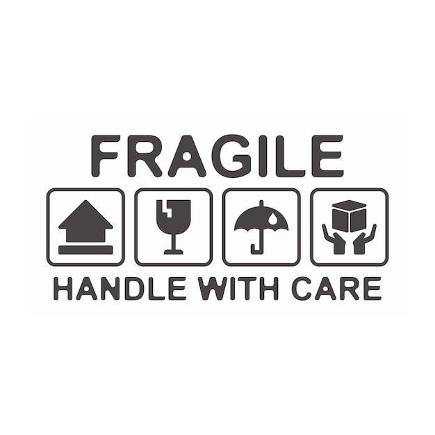 Carton flat symbol for warning sign