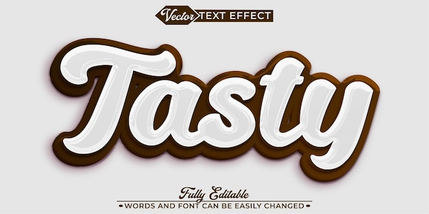 Cartoon Cute Tasty Vector Editable Text Effect Template