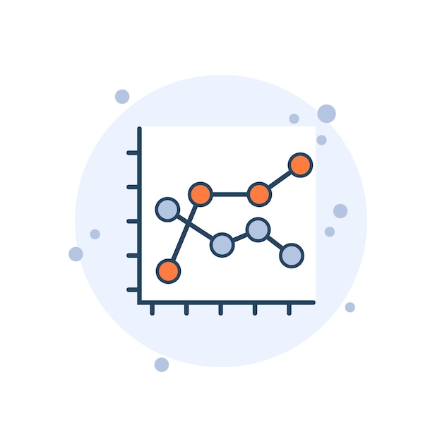 Cartoon diagram icon vector illustration Analysis icon on bubbles background Statistics sign concept