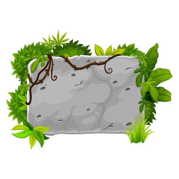 Cartoon forest jungle liana rock ui game asset
