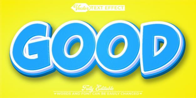 cartoon good pop art vector editable text effect template