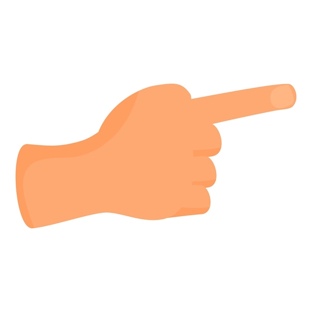 Cartoon hand pointing right with index finger