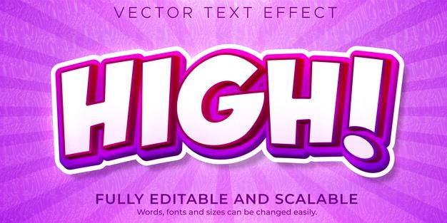 Cartoon high text effect editable comic and funny text style