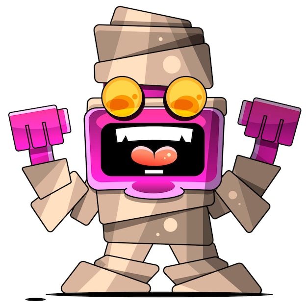 Cartoon Mummy Vector cartoon Sign for print, in comics, Fashion, pop art