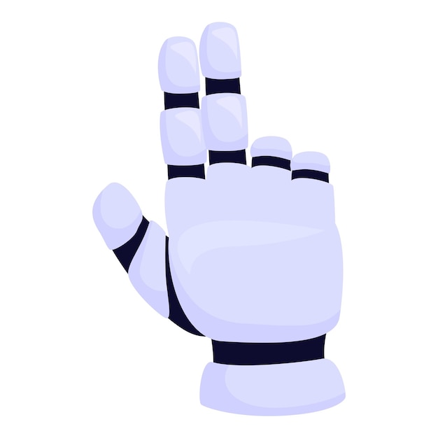 Cartoon robot hand showing number three gesture