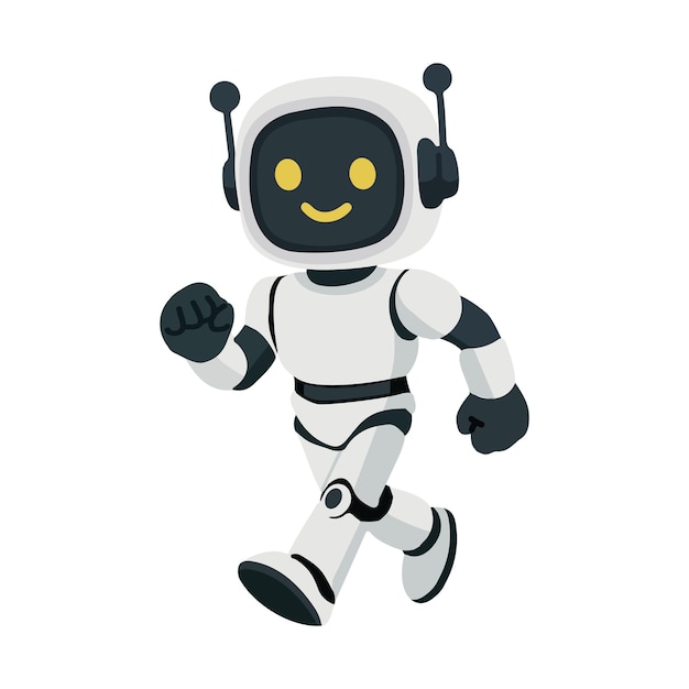 Cartoon Robot Walking Forward Illustration