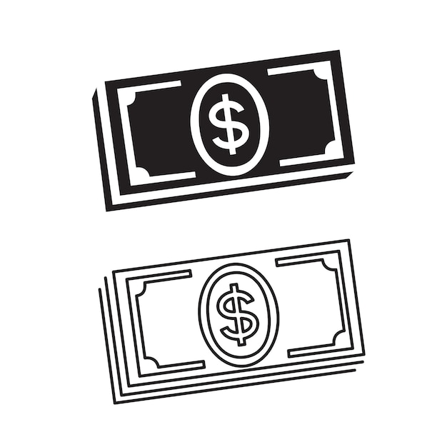 cash money sign symbol white background