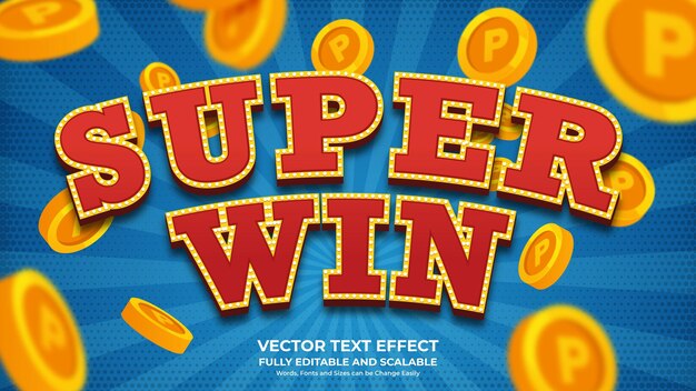 casino winning jackpot editable vector text effect