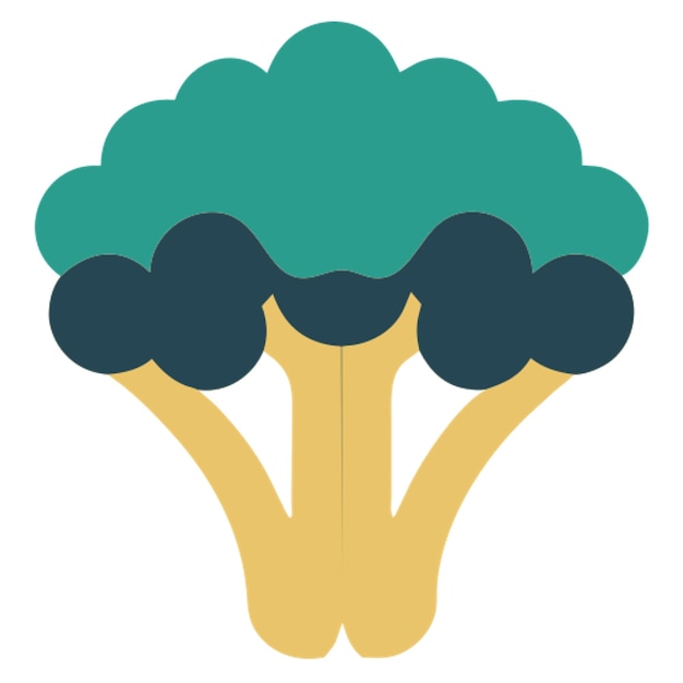 cauliflower icon colored shapes