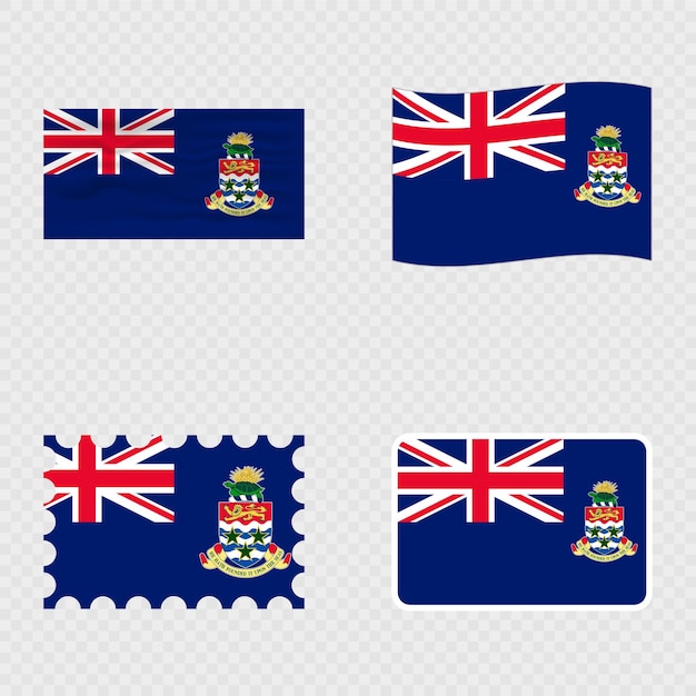 Cayman Islands national flag in four different styles