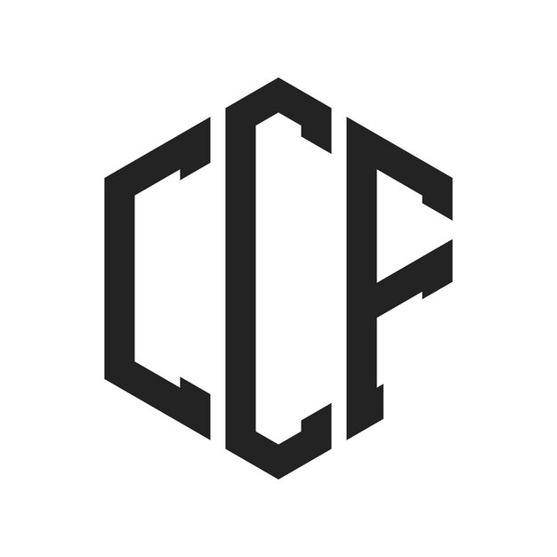 ccf logo design initial letter ccf monogram logo using hexagon shape