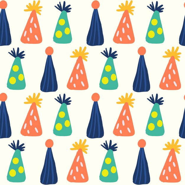 Celebration seamless pattern with party fool caps