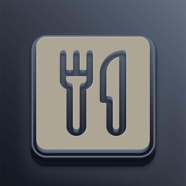 Cement Tone 3D Food Icon with Editable Gray Background