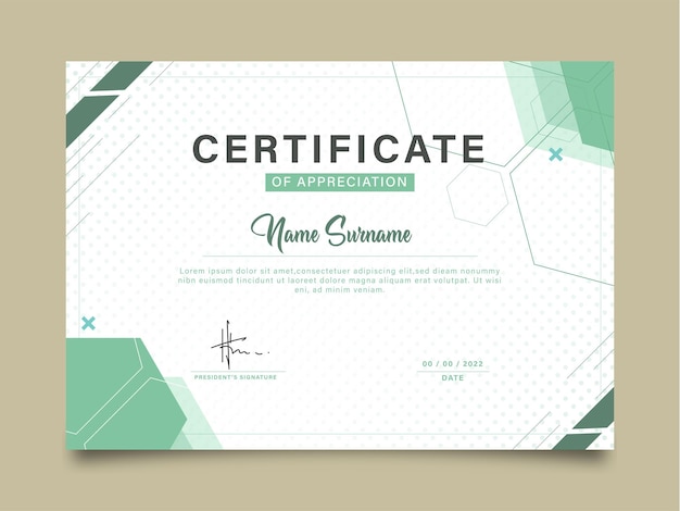 certificate of appreciation template trendy minimalist geometric