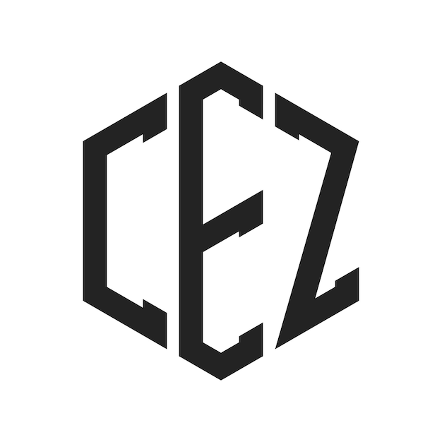 CEZ Logo Design Initial Letter CEZ Monogram Logo using Hexagon shape