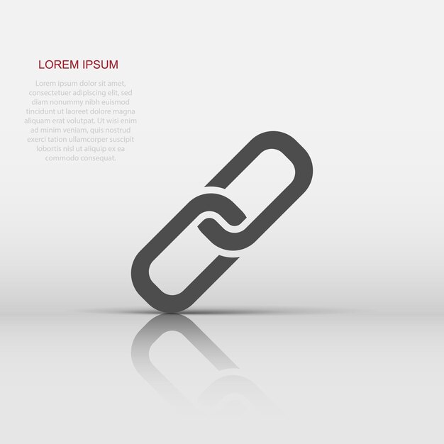 chain icon in flat style network hyperlink vector illustration on white isolated background attach business concept