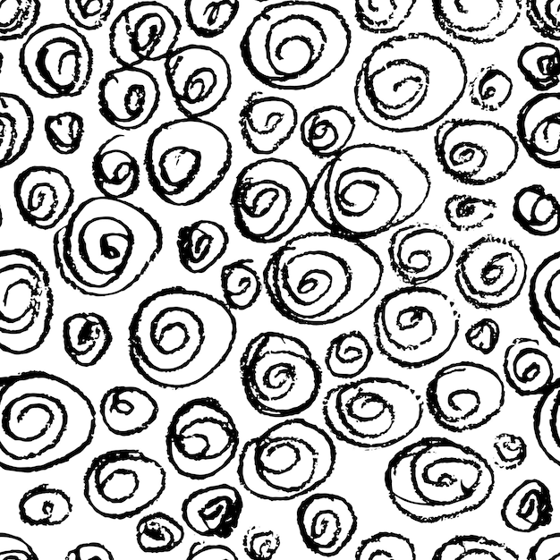 Chalk painted grunge circles seamless pattern