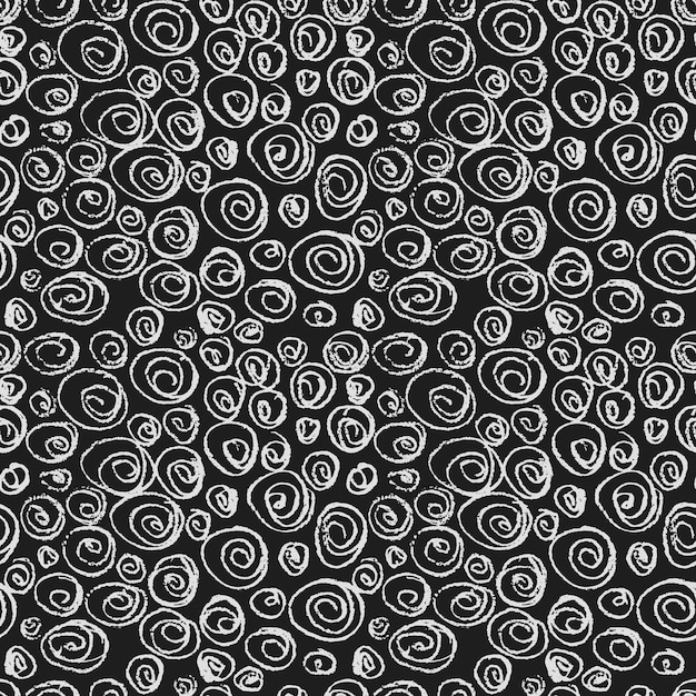 Chalk painted grunge circles seamless pattern