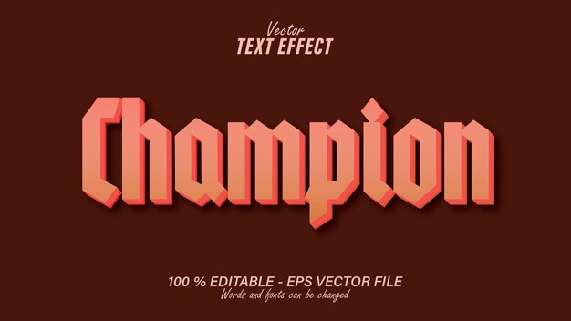 champion text effect editable eps file
