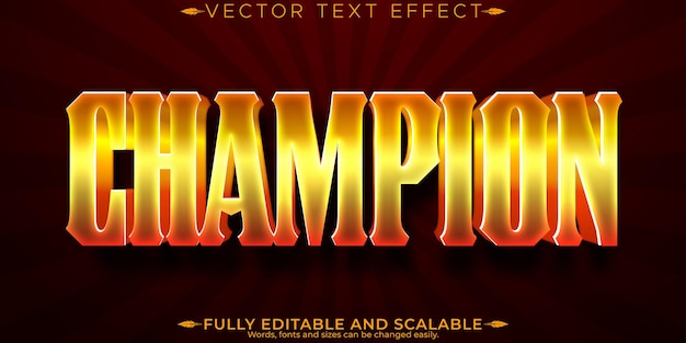 champion text effect editable victory and triumphant customizable font style