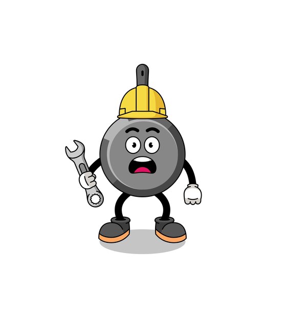 Character Illustration of frying pan with 404 error