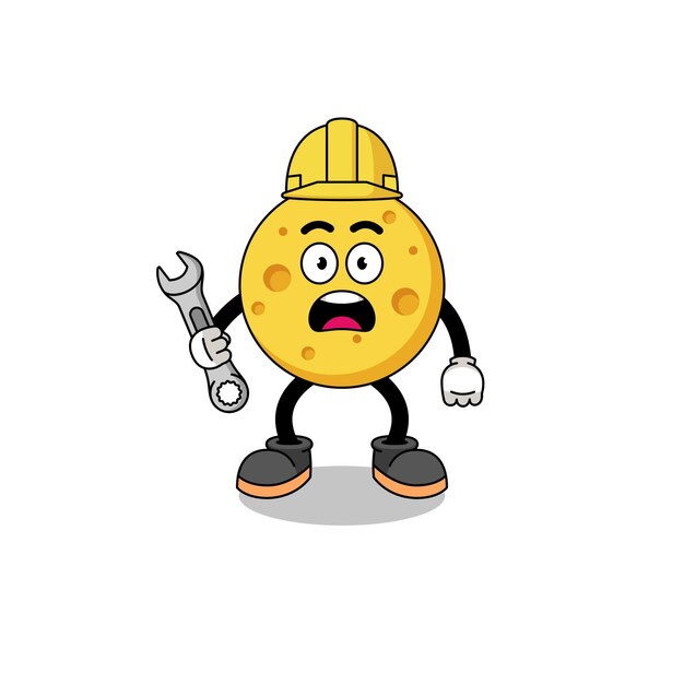 character illustration of round cheese with 404 error