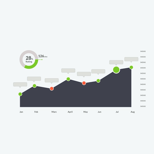 Chart diagram vector infographic element