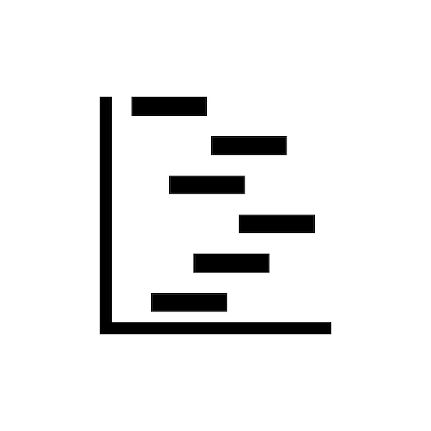 Chart gantt icon isolated on white background