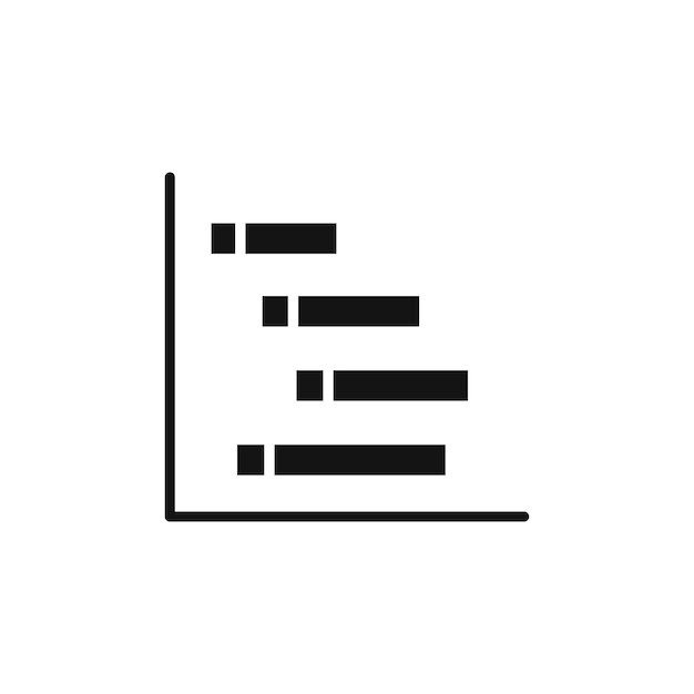Chart gantt icon isolated on white background