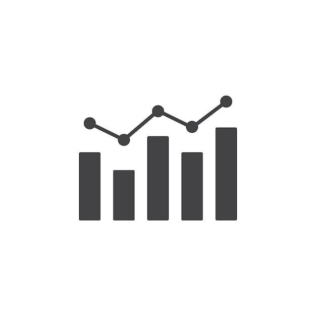 Chart Icon Symbol mark in filled style