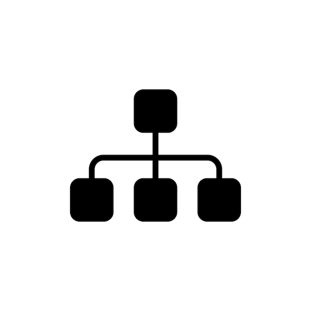 Chart tree icon set company team organization structure tree vector symbol algorithm sign flowchart symbol in black filled and outlined style