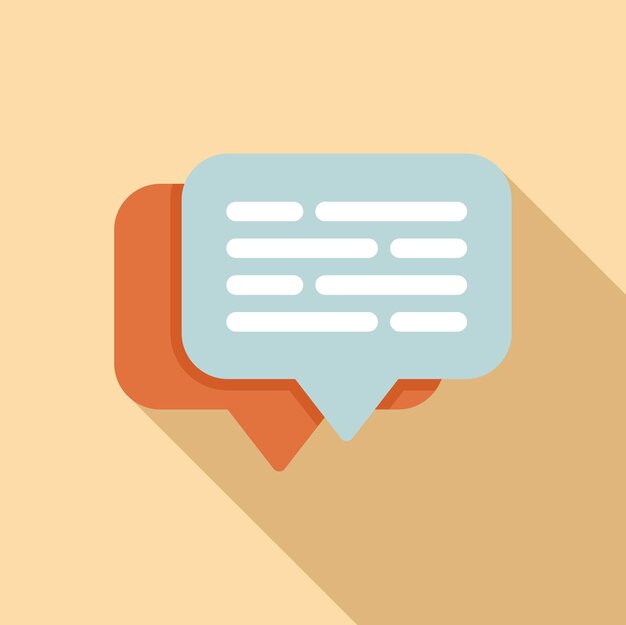 Chat icon flat vector Web message Speech line